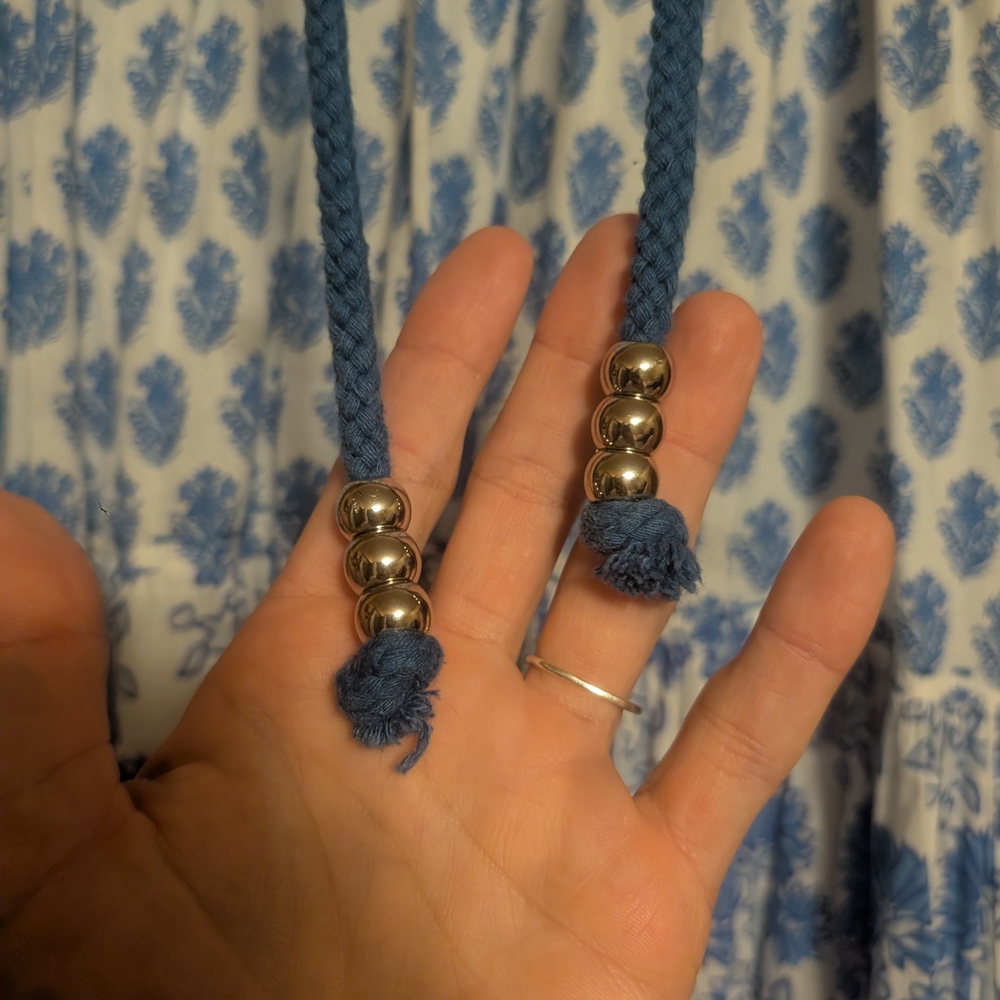 Blue Patterned Sleeveless Maxi Dress - Picture 6 of 9